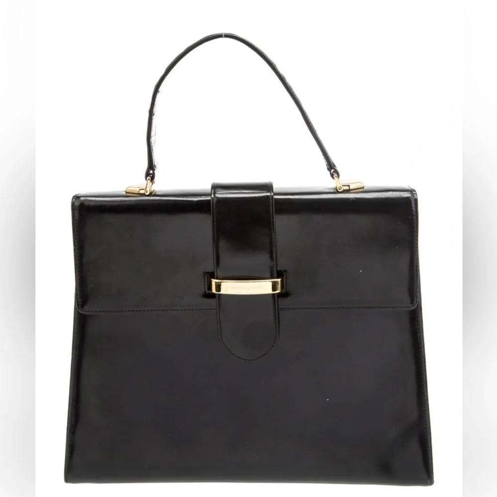 VALENTINO Black Top Handle Leather Bag EUC & STUNNING - Picture 3 of 14